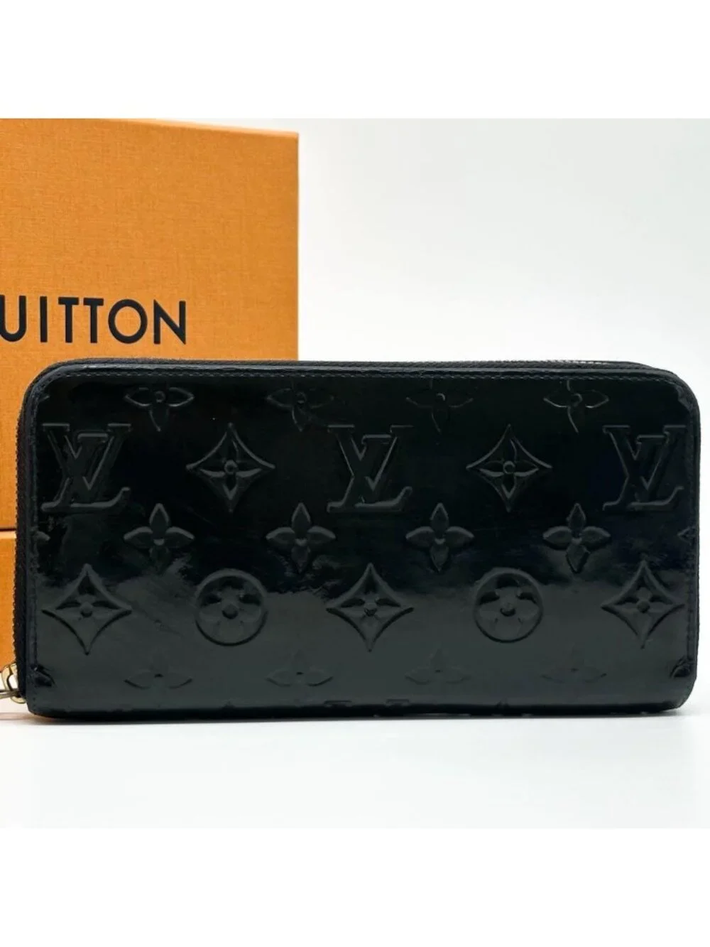 Louis Vuitton Zippy Wallet Black Vernis Round
